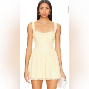 Zia Mini Corset Dress in Yellow MORE TO COME by Revolve Size Medium